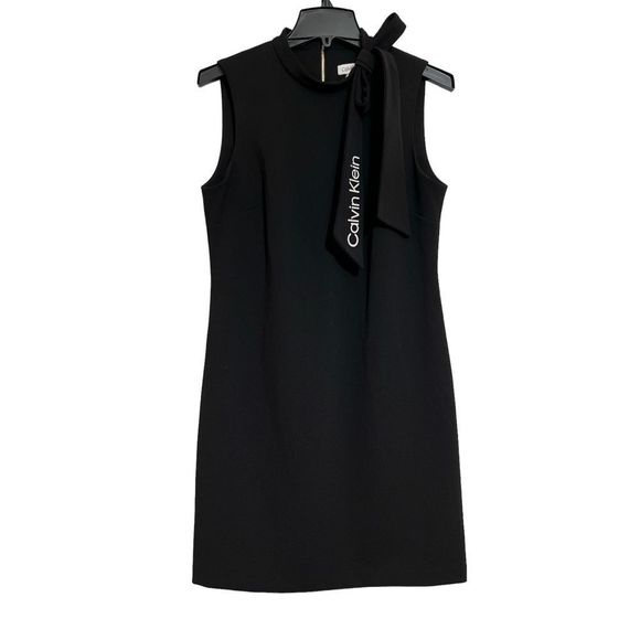 Calvin Klein Dresses & Skirts - Calvin Klein Black Sleeveless Crepe Dress with Necktie